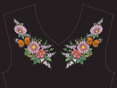 Nakış yaka, yaka T-shirt, bluz, gömlek için için. Patt