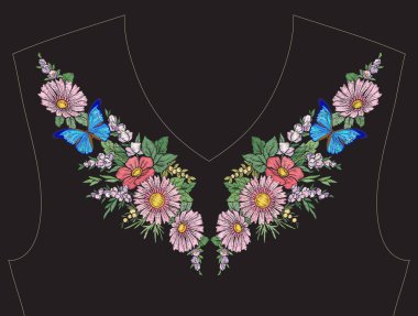 Nakış yaka, yaka T-shirt, bluz, gömlek için için. Patt