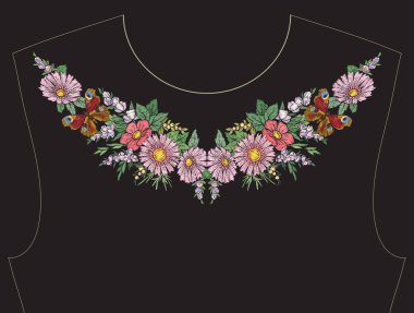 Nakış yaka, yaka T-shirt, bluz, gömlek için için. Patt