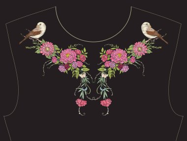 Nakış yaka, yaka T-shirt, bluz, gömlek için için. Patt