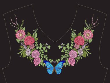 Nakış yaka, yaka T-shirt, bluz, gömlek için için. Patt