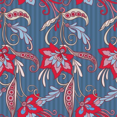 Çiçek seamless modeli, vintage tarzı çiçek ile arka plan