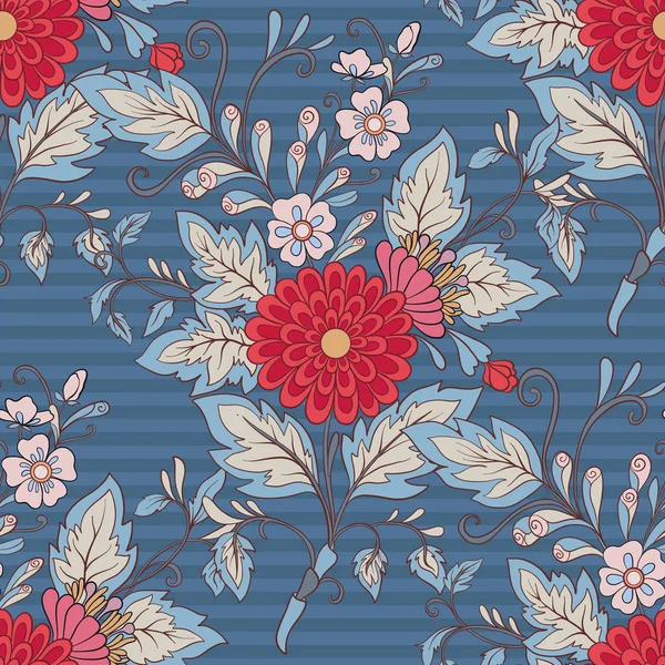 Patrón sin costura floral, fondo con flores de estilo vintage — Archivo Imágenes Vectoriales