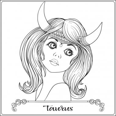 Toros. İşaretler o şeklinde güzel bir genç kız