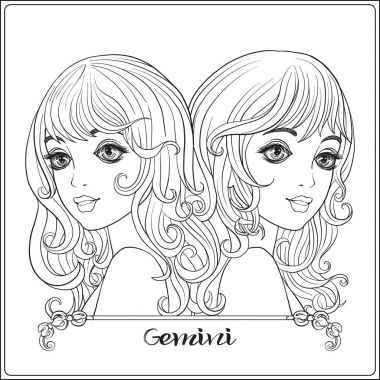 İkizler, İkizler. İnci şeklinde bir genç güzel kız