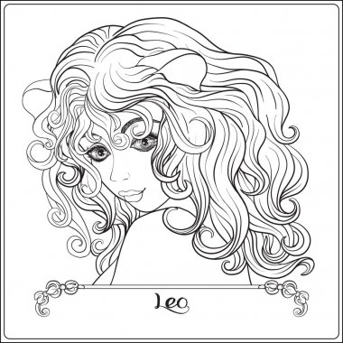 Leo. Güzel bir kız bir işaretler t şeklinde