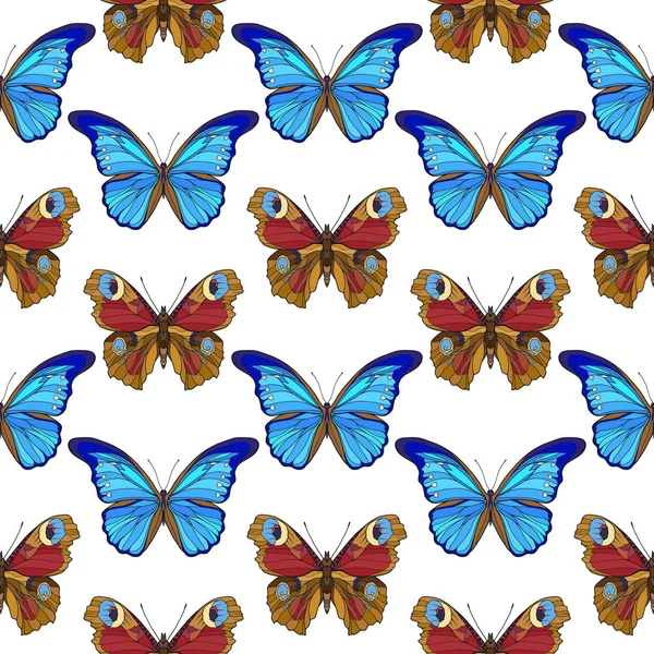Kelebekler. Renkli seamless modeli, arka plan.