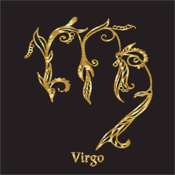 Broderie avec signe du zodiaque . — Image vectorielle