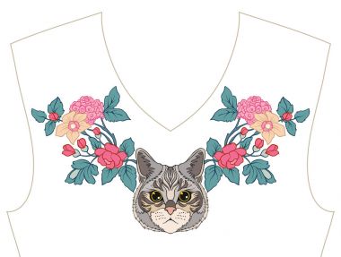 Nakış yaka, yaka T-shirt, bluz, gömlek için için. Patt