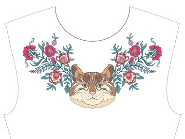 Nakış yaka, yaka T-shirt, bluz, gömlek için için. Patt