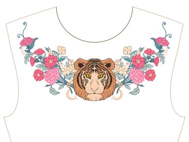 Nakış yaka, yaka T-shirt, bluz, gömlek için için. Patt