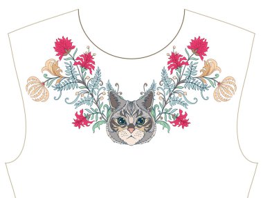 Nakış yaka, yaka T-shirt, bluz, gömlek için için. Patt