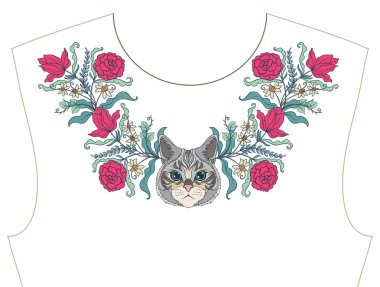 Nakış yaka, yaka T-shirt, bluz, gömlek için için. Patt