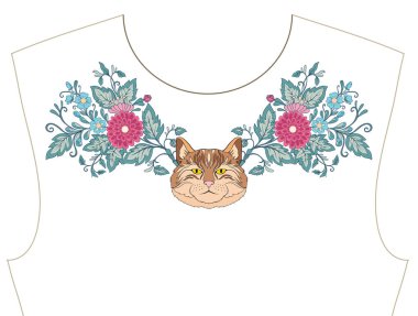 Nakış yaka, yaka T-shirt, bluz, gömlek için için. Patt