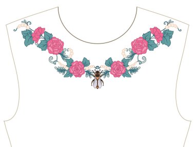 Nakış yaka, yaka T-shirt, bluz, gömlek için için. Patt