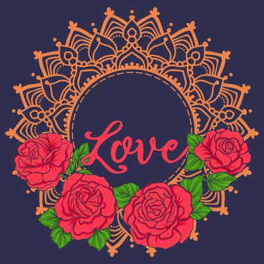 Nakış bllu jiens arka plan üzerinde kırmızı Güllü