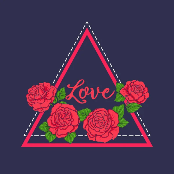 Nakış bllu jiens arka plan üzerinde kırmızı Güllü