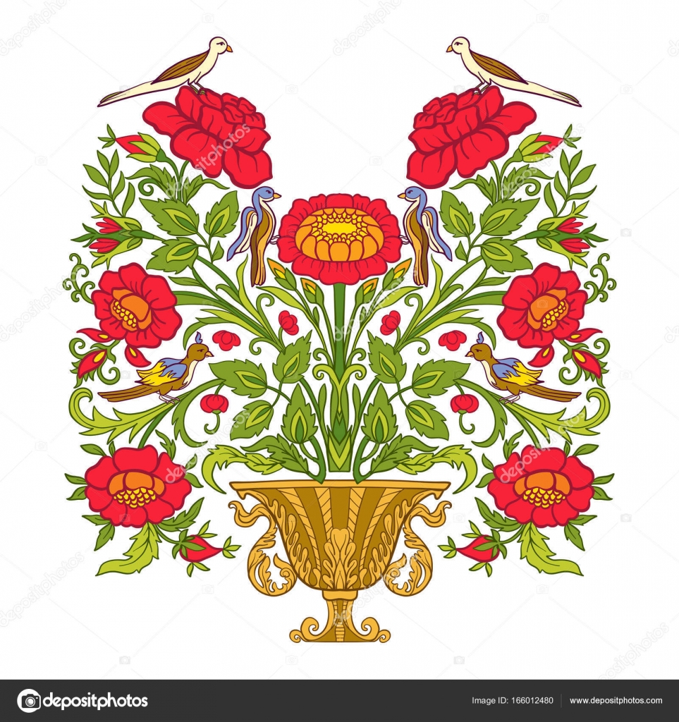 Bouquet De Fleurs Vintage Couleur Ou Un Motif Image