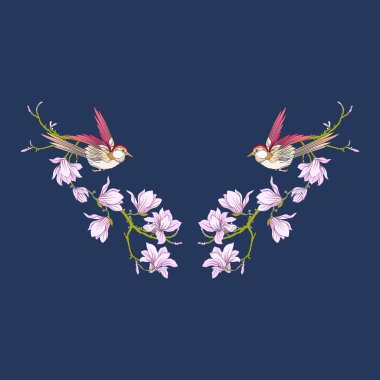 Yaka çiçek ve siyah arka plan üzerine yutmak. Lin stok