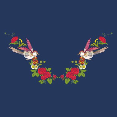 Yaka çiçek ve siyah arka plan üzerine yutmak. Lin stok