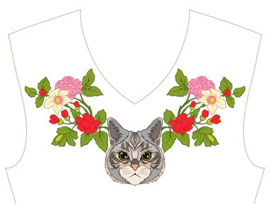 Nakış yaka, yaka T-shirt, bluz, gömlek için için. Patt