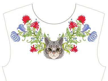 Nakış yaka, yaka T-shirt, bluz, gömlek için için. Patt