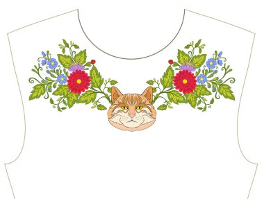 Nakış yaka, yaka T-shirt, bluz, gömlek için için. Patt