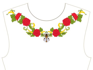 Nakış yaka, yaka T-shirt, bluz, gömlek için için. Patt