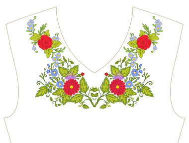 Nakış yaka, yaka T-shirt, bluz, gömlek için için. Patt