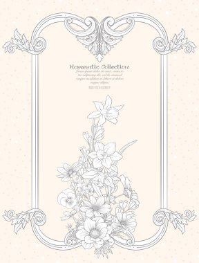 Yaz çiçek: poppy, nergis, anemon, violet, botanik s