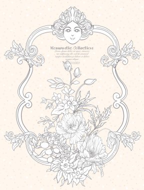 Yaz çiçek: poppy, nergis, anemon, violet, botanik s