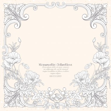 Yaz çiçek: poppy, nergis, anemon, violet, botanik s