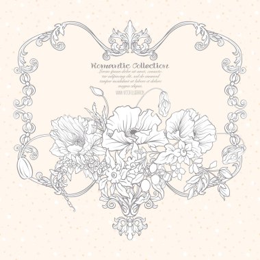 Yaz çiçek: poppy, nergis, anemon, violet, botanik s