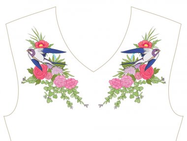 Nakış yaka, yaka T-shirt, bluz, gömlek için için. Patt