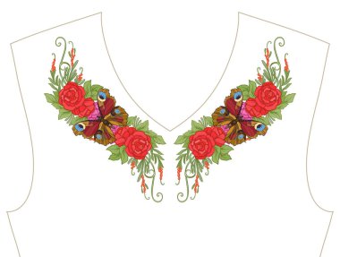 Nakış yaka, yaka T-shirt, bluz, gömlek için için. Patt