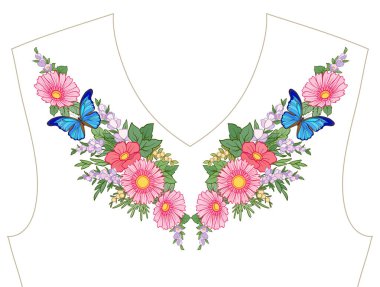 Nakış yaka, yaka T-shirt, bluz, gömlek için için. Patt