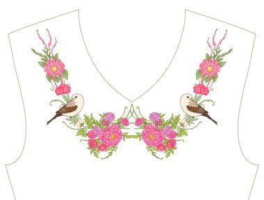 Nakış yaka, yaka T-shirt, bluz, gömlek için için. Patt