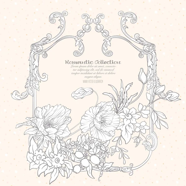 Yaz çiçek: poppy, nergis, anemon, violet, botanik s