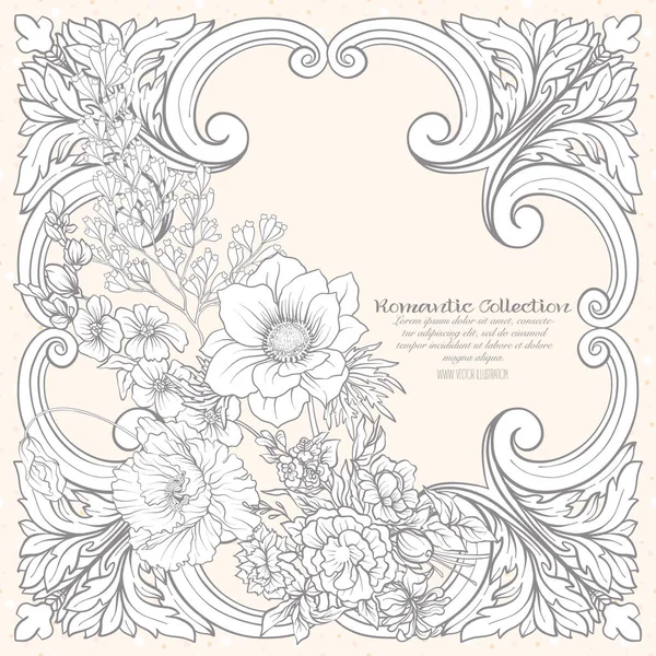 Yaz çiçek: poppy, nergis, anemon, violet, botanik s