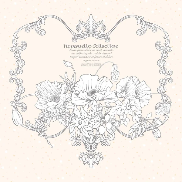 Yaz çiçek: poppy, nergis, anemon, violet, botanik s