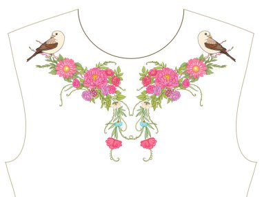 Nakış yaka, yaka T-shirt, bluz, gömlek için için. Patt