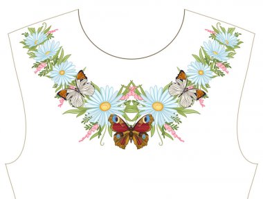 Nakış yaka, yaka T-shirt, bluz, gömlek için için. Patt