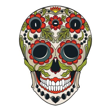 Şeker kafatası. Ölülerin günü geleneksel sembolüdür. Stoc