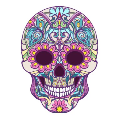 Şeker kafatası. Ölülerin günü geleneksel sembolüdür. Stoc