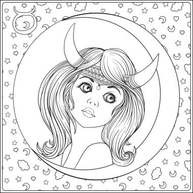 Toros. İşaretler o şeklinde güzel bir genç kız