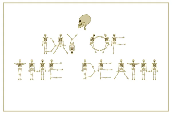 Lettering Day of the Death com esqueletos dançantes fonte, conjunto de l — Vetor de Stock