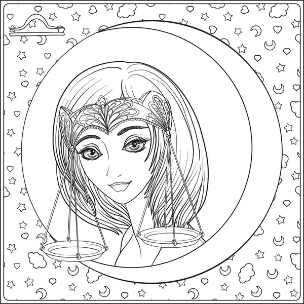 Terazi. Belirtileri şeklinde güzel bir genç kız