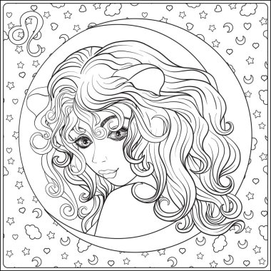 Leo. Güzel bir kız bir işaretler t şeklinde