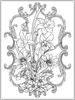 Yaz çiçek: poppy, nergis, anemon, violet, botanik s