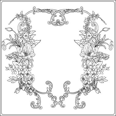 Yaz çiçek: poppy, nergis, anemon, violet, botanik s